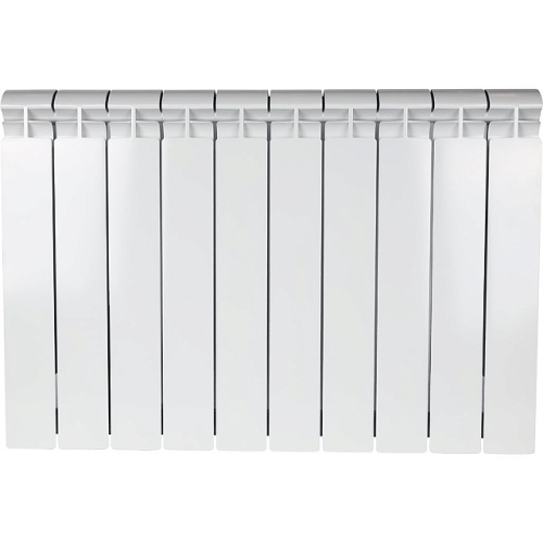 Биметаллический радиатор STOUT ALPHA 500 - 10 секций, боковое, белый RAL 9016