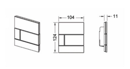 Смывная клавиша для писсуара TECE square 9242809  стекло чёрное, клавиша чёрная