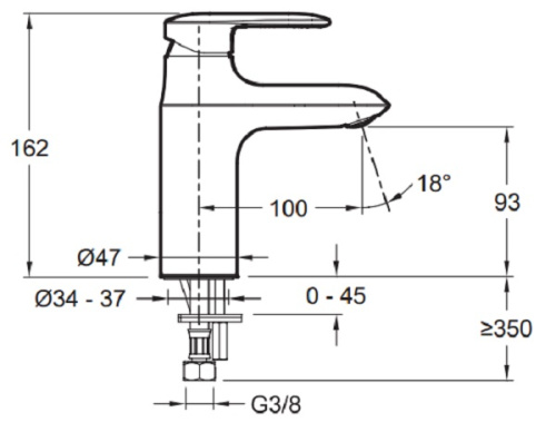 Смеситель для раковины Jacob Delafon Kumin E99447-CP хром, высокий