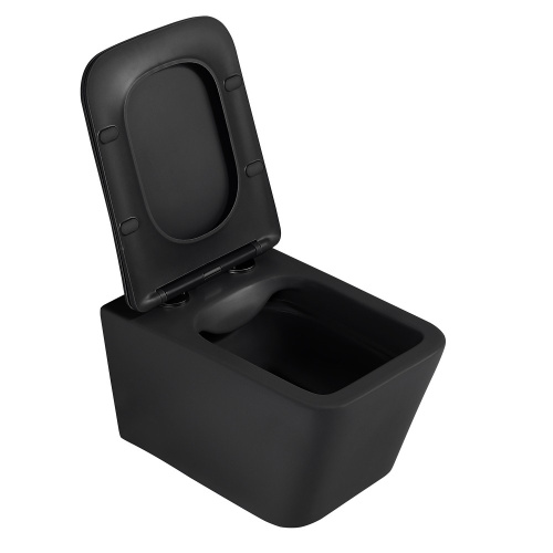 Комплект ABBER: унитаз Rechteck AC1201MB черный матовый, инсталляция AC0105, клавиша AC0120MB черный матовый