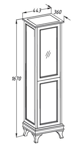 Пенал Opadiris Борджи 45 L левый, светлый орех Z0000008354