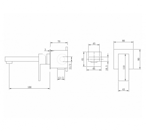 Смеситель для раковины ABBER Daheim AF8212NG скрытого монтажа, никель