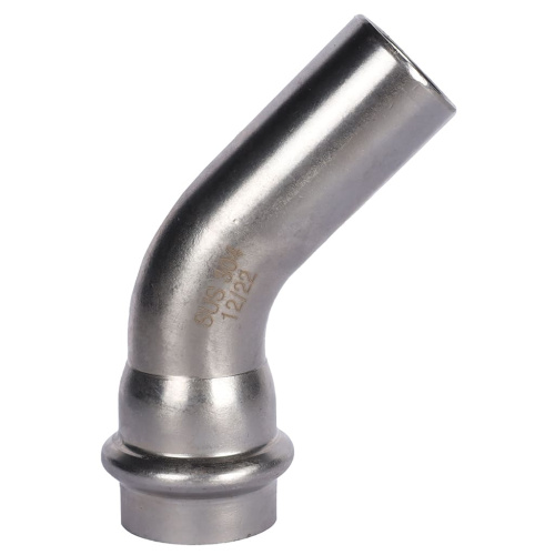 Угольник 45° однораструбный НПр 22x22 пресс, нержавеющая сталь Rommer