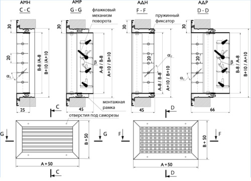 Однорядная решетка  АМР 200*100 М