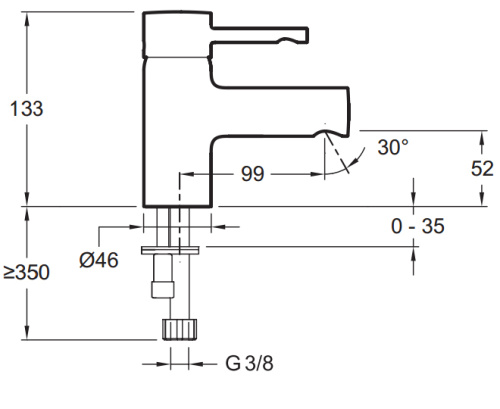 Смеситель для раковины Jacob Delafon Cuff E98297-CP хром, низкий