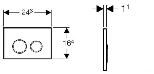 Смывная клавиша Geberit Sigma20 нержавеющая сталь, двойной смыв, с креплением на винтах 115.889.SN.1