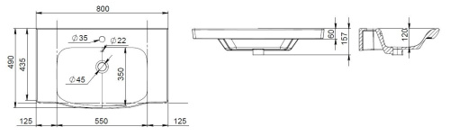 Раковина мебельная 80 Am.Pm Like M80WCC0802WG белый, санфарфор