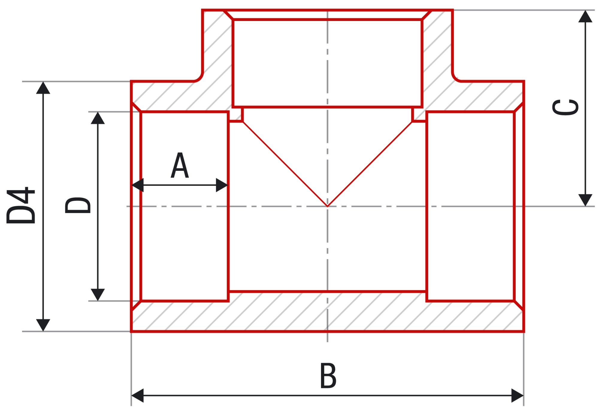 Тройник FV-plast 75х75х75 полипропилен AA208075000