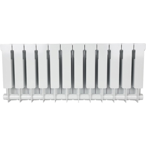 Биметаллический радиатор STOUT ALPHA 350 - 12 секций, боковое, белый RAL 9016