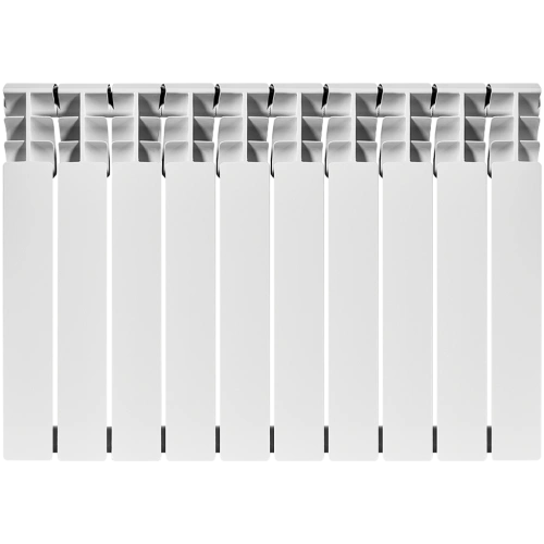 Биметаллический радиатор Rommer Plus Bm 500 - 10 секций, боковое, белый RAL9016