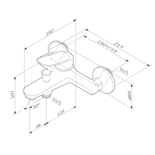 Смеситель для ванны AM.PM Sunny F85C10000 хром