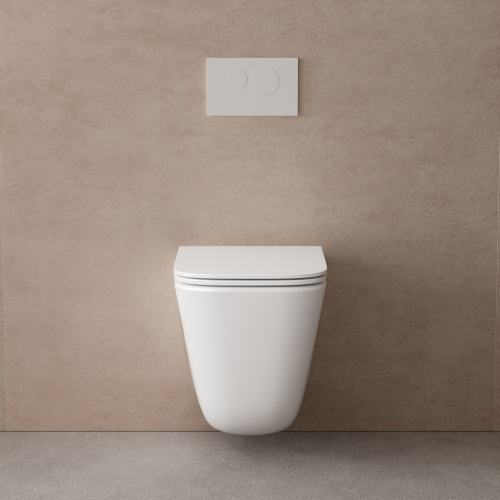 Подвесной унитаз ABBER Rechteck AC1220TC белый, безободковый, смыв торнадо, с закрытым дном