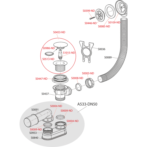 Сифон Alcaplast для душевого поддонa click/clack A503KM