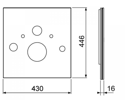 Нижняя панель TECElux для унитазов-биде TOTO и Geberit, стекло черное 9650106