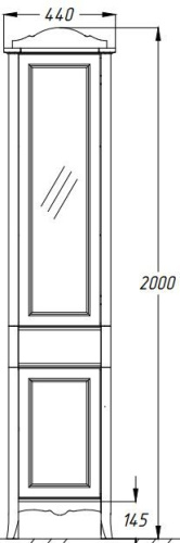 Пенал Opadiris Виктория 44 R правый, слоновая кость Z0000012696