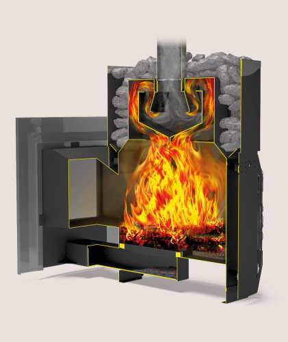 Печь банная Теплодар РУСЬ-СЕТКА-12 Л Панорама