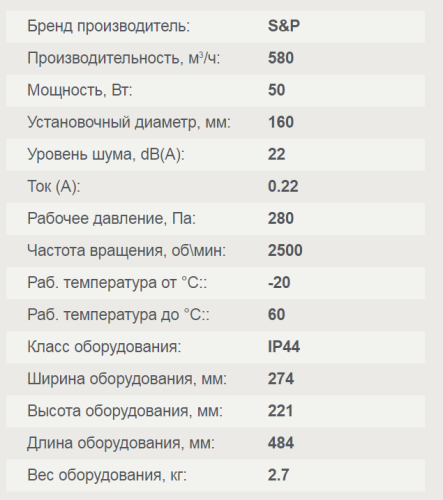 Вентилятор канальный TD-500/150-160 SILENT T 3V (220-240V 50/60) N8 Soler & Palau