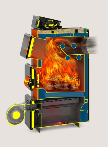 Котел твердотопливный 36кВт Теплодар КУППЕР ПРО ТУРБО-36