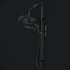 Душевая система Am.Pm Gem F0790022 черный: переключатель, стойка с верхним душем, ручной душ