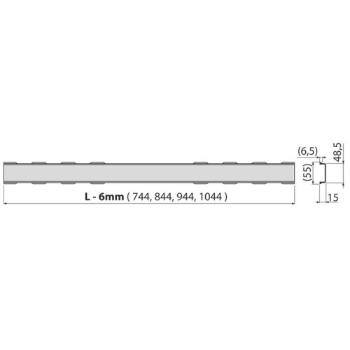 Решетка Alcaplast SOLID-750M для водоотводящего желоба, нержавеющая сталь-мат