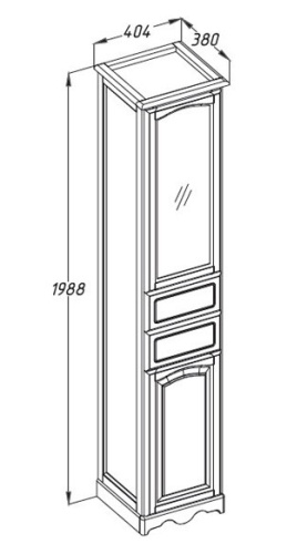 Пенал Opadiris Риспекто 40 R правый, слоновая кость Z0000006261