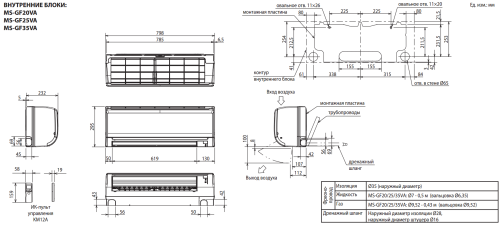 Кондиционер настенная сплит-система Mitsubishi Electric MS-GF20VA / MU-GF20VA