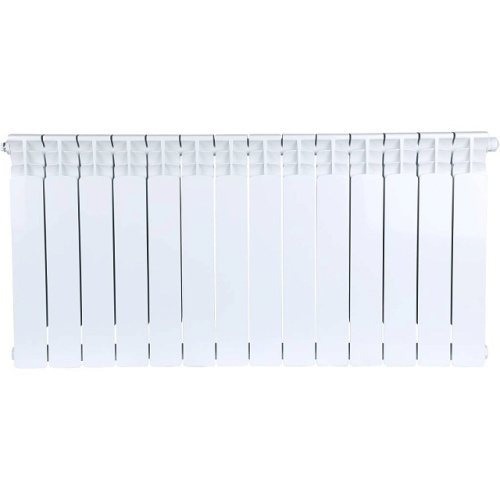 Биметаллический радиатор STOUT Space 500 - 14 секций, нижнее справа, белый RAL 9016