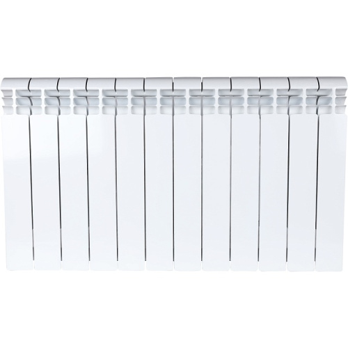 Алюминиевый радиатор STOUT VEGA 500 - 12 секции, боковое, белый RAL 9016