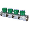 Коллектор 4 выхода STOUT 1"x1/2" с вентилями SMB-6850-011204