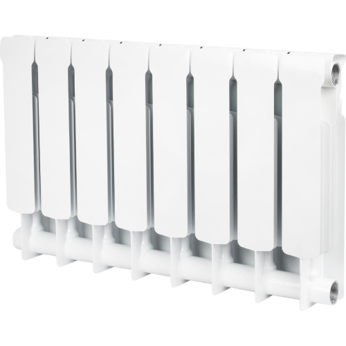 Биметаллический радиатор STOUT Space 350 - 8 секций, боковое, белый RAL 9016