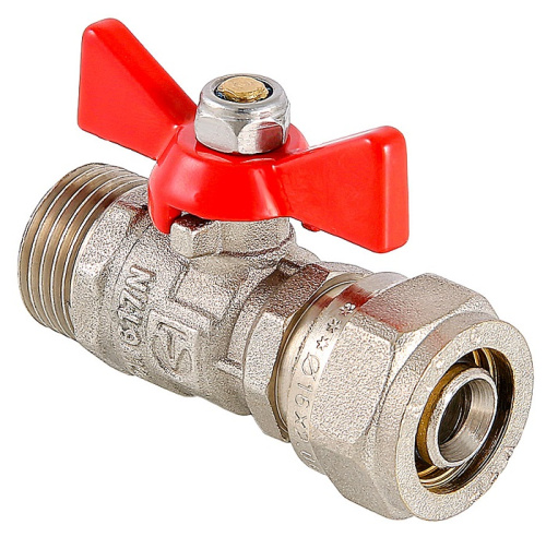 Кран шаровой 16x1/2"Н под обжим для металлопластика Valtec VT.341.N.1604