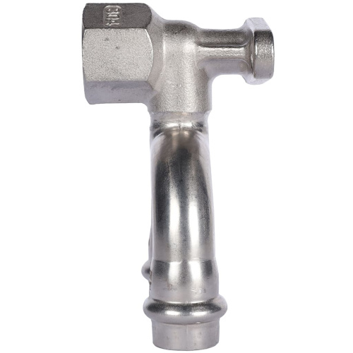 Водорозетка проходная ВПр-ВР 15х1/2" пресс, нержавеющая сталь Rommer