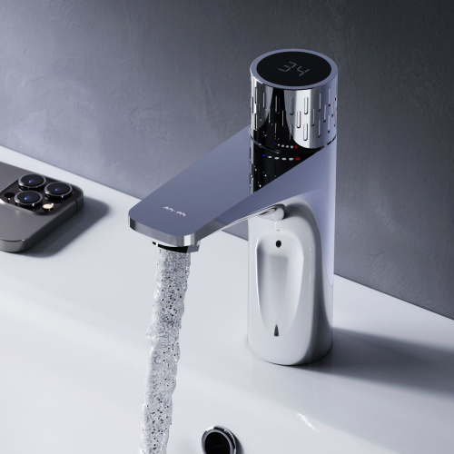 Смеситель для раковины AM.PM Gem F90A02400 с индикацией температуры, хром