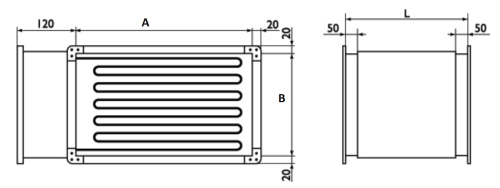 Канальный нагреватель PBER 800*500/90