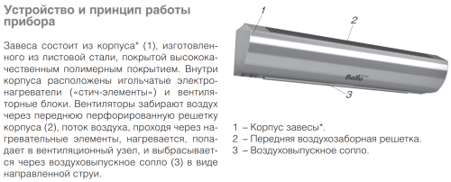 Воздушно-тепловая завеса BALLU BHC-L08-S05-М