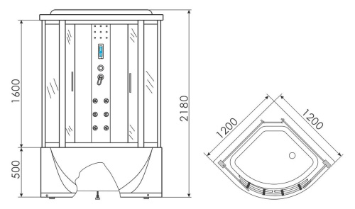 Душевой бокс 120x120 Erlit Comfort ER4320T-W3