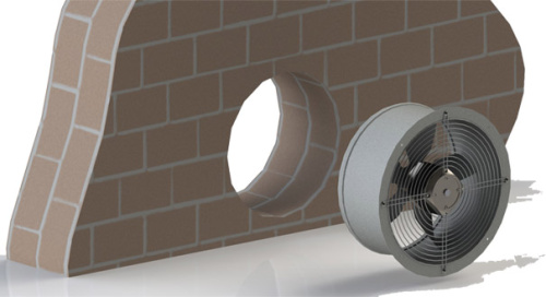 Вентилятор осевой фланцевый ВО-Ф-1,8 (0,016/ 3000)