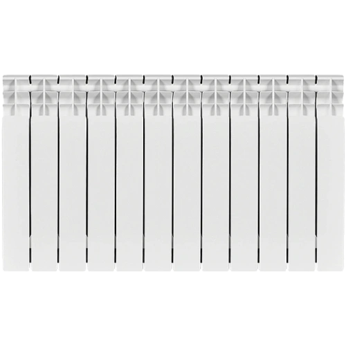 Биметаллический радиатор STOUT TITAN 500 - 12 секций, боковое, белый RAL 9016