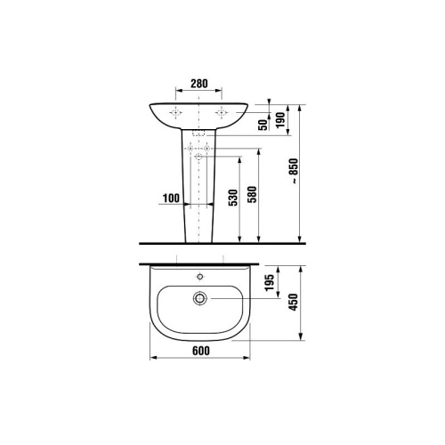 Раковина Jika Olymp 106130001049 белый 600x450
