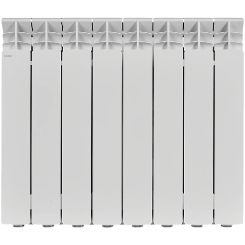 Алюминиевый радиатор STOUT GAMMA 500 - 8 секций, боковое, белый RAL 9010
