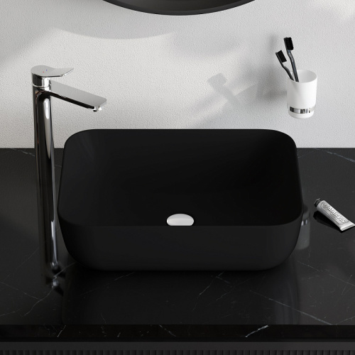 Раковина накладная 51 Am.Pm Func M8FWCC10510BM черный матовый, санфарфор