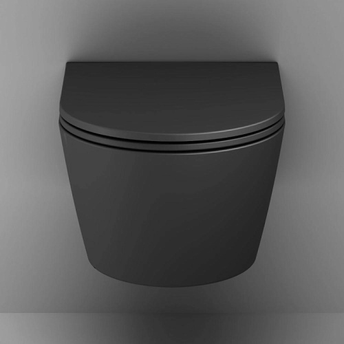 Подвесной унитаз Am.Pm Func C8F1701MBSC черный матовый, FlashClean безободковый с сиденьем микролифт