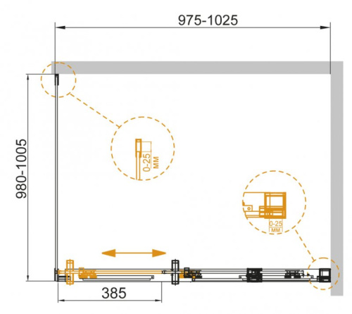 Душевой уголок 100x100 Cezares DUET SOFT-A-1-100/100-C-Cr-R