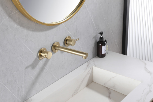 Смеситель для раковины ABBER Emotion AF88121G скрытого монтажа золото матовое