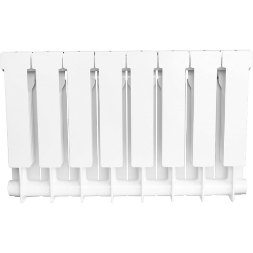 Биметаллический радиатор STOUT ALPHA 350 - 8 секций, боковое, белый RAL 9016