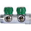 Коллектор 2 выхода STOUT 1"x1/2" с вентилями SMB-6850-011202