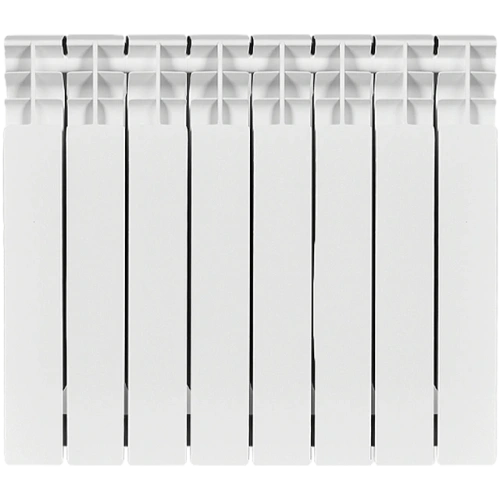 Биметаллический радиатор STOUT TITAN 500 - 8 секций, боковое, белый RAL 9016