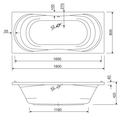 Боковая панель для акриловой ванны, универсальная Riho 900 EM-90-SP