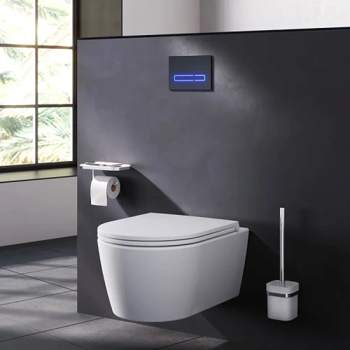 Кнопка для инсталляции сенсорная Am.Pm Touchless Pro I0450A38 бесконтактная, стекло, черный