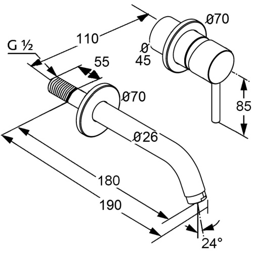 Смеситель для раковины Kludi Bozz 382440576 хром